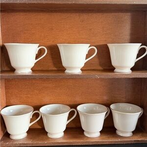 Lenox Hayworth Ivory & Gold Teacups – Set of 7 – Made in USA